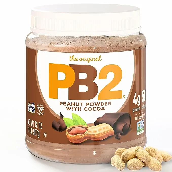 PB2 Powdered Chocolate Peanut Butter with Cocoa - 4G of Protein, 90% Less Fat, Certified Gluten Free, Only 50 Calories per Serving for Shakes, Smoothi