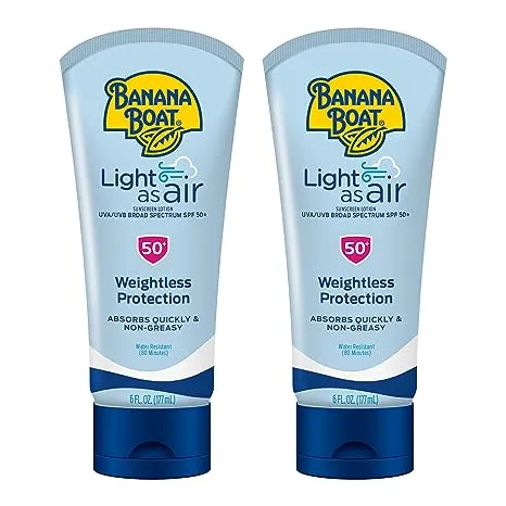 Banana Boat Light As Air Sunscreen, Broad Spectrum Lotion, SPF 50, 6oz