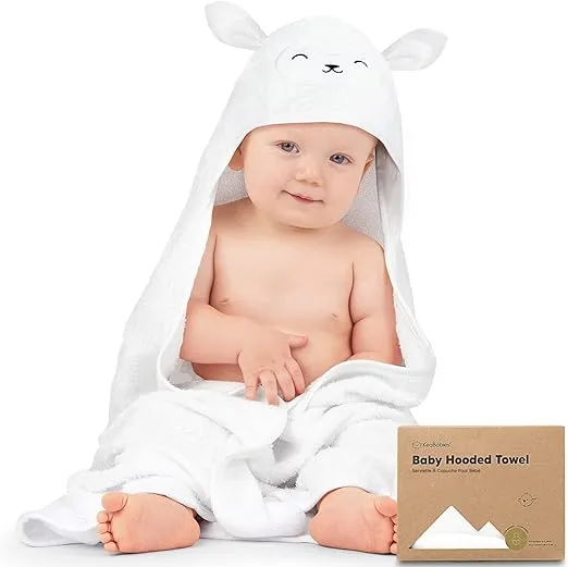 KeaBabies Baby Hooded Towel - Viscose from Bamboo Baby Towel Organic Bamboo Towel - Infant Towels - Large Hooded Towel - Baby Bath Towel with Hood for Girls, Babies, Newborn Boys, Toddler (Penguin)