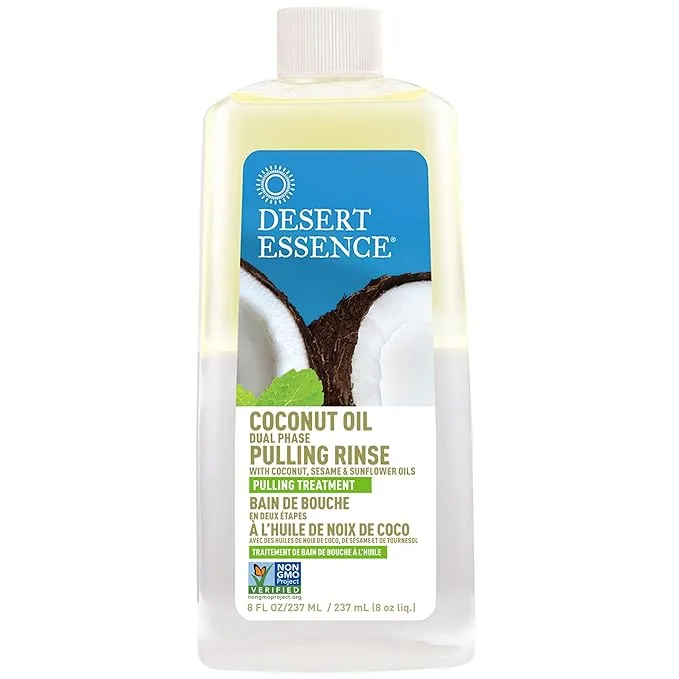 DESERT ESSENCE - Coconut Oil Dual Phase Pulling Rinse - 8 fl. oz. (240 ml)