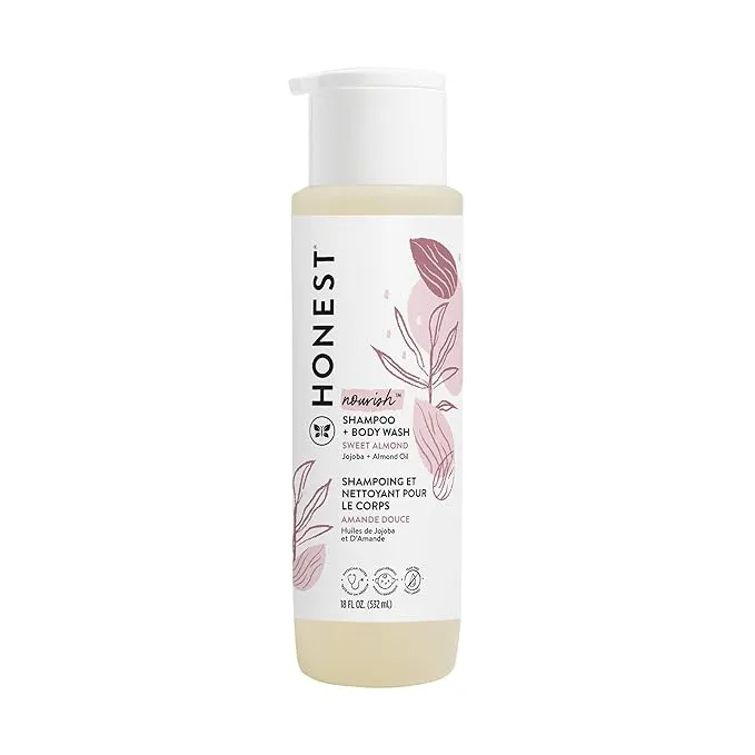 Honest Shampoo + Body Wash, Sweet Almond, Gently Nourishing - 18 fl oz