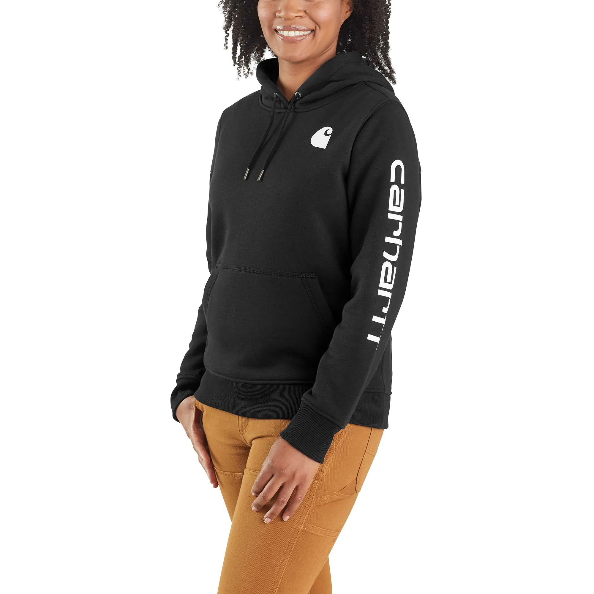 Carhartt Women's Clarksburg Graphic Sleeve Pullover Sweatshirt - Medium - Black