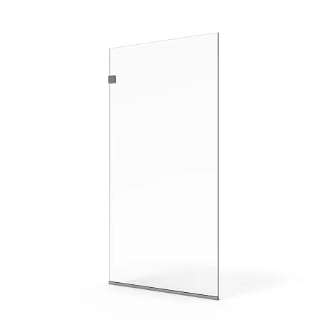 Milan Stationary Panel Shower Screen 24 x 76 inch Clear Glass, Chrome Finish