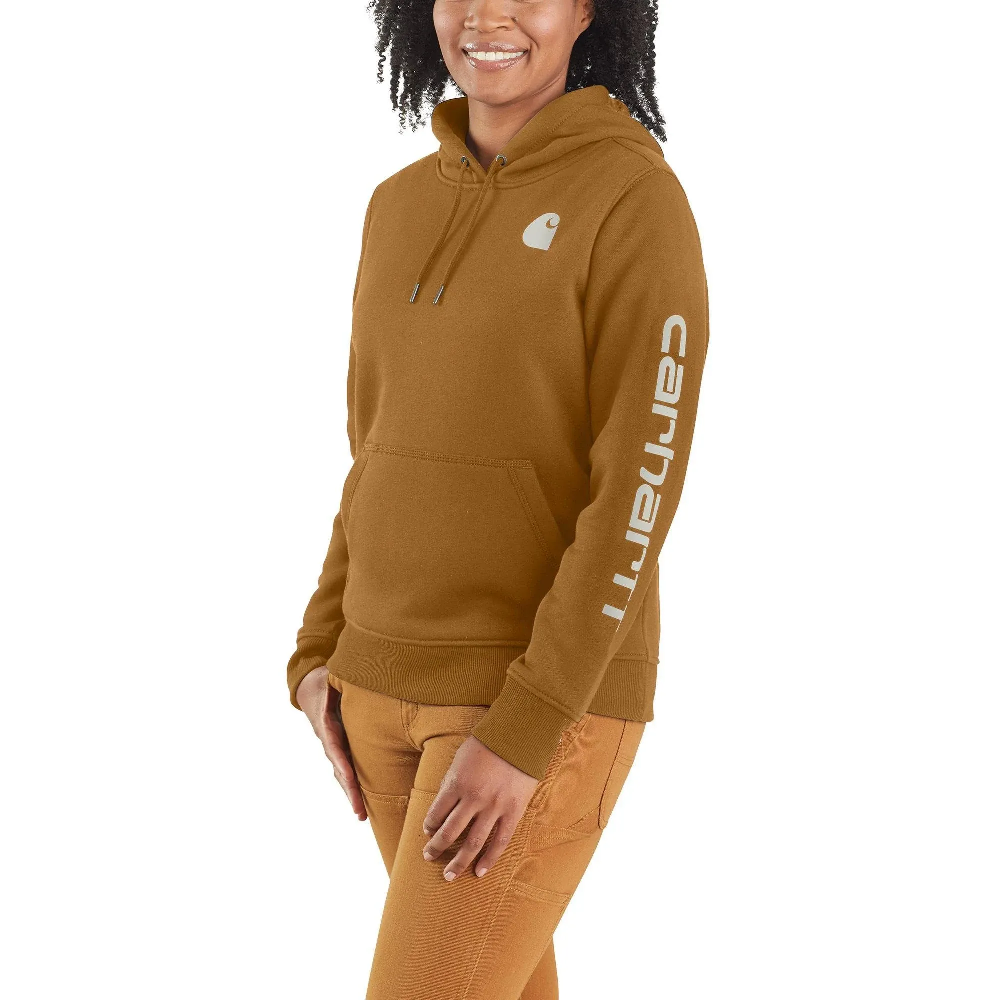 Carhartt Women's Relaxed Fit Midweight Logo Sleeve Graphic Sweatshirt