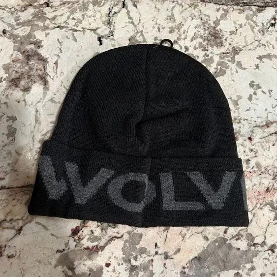 New Wolverine Knit Logo Watch Cap Black Beanie Hat