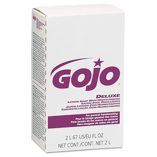 GOJO NXT Deluxe Lotion Soap with Moisturizers, Floral Scent, EcoLogo Certified, 2000 mL Hand Soap Refill NXT Push-Style Dispenser (Pack of 4) - 2217-04