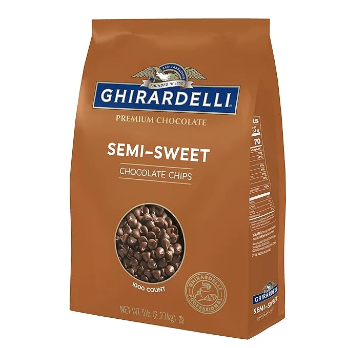 Ghirardelli Chocolate Company Semi-Sweet Chips 1000 per lb, 5lb. Bag