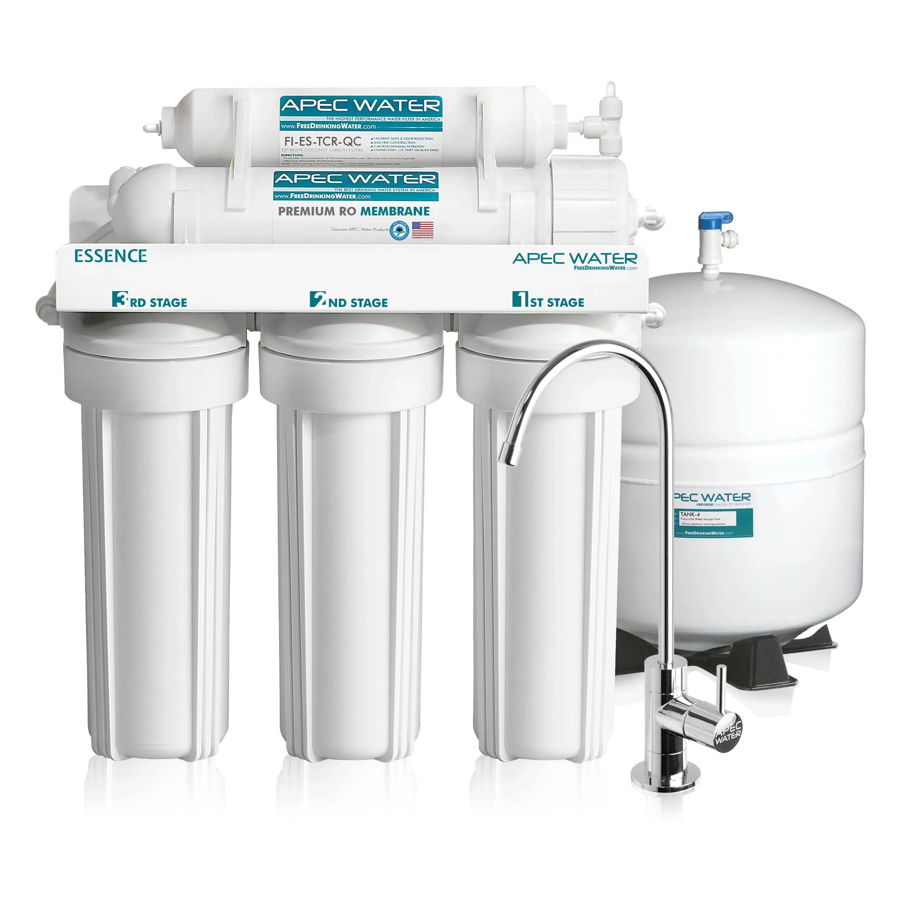 Essence Premium Quality 5-Stage Under-Sink Reverse Osmosis Drinking Water Filter System