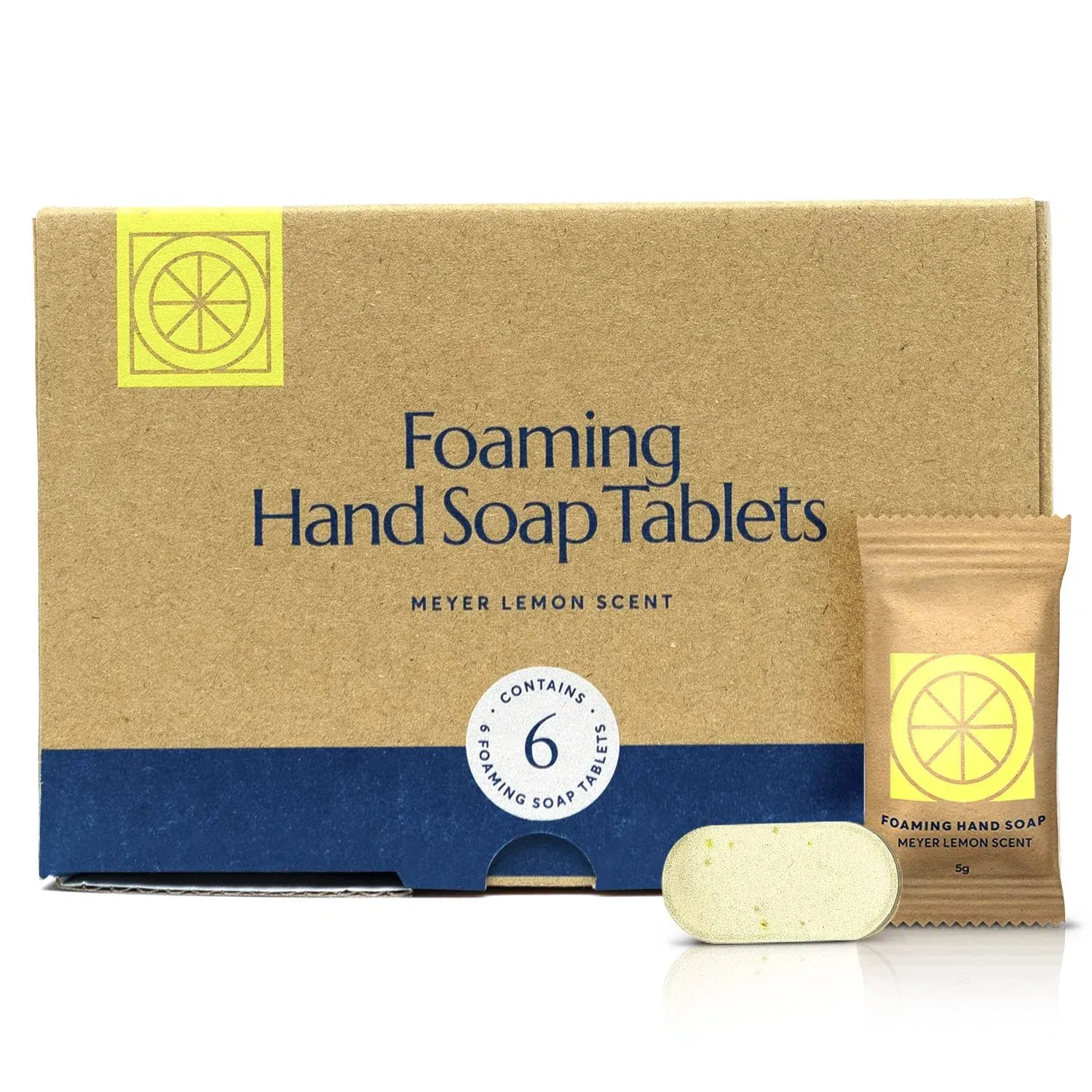 CLEANOMIC Foaming Hand Soap Tablets (6 Pack) - Foaming Hand Soap Refills, Foam Soap Refill, Hand Wash Foaming Soap Refill Tabs, Foaming Soap Tablets (Meyer Lemon)