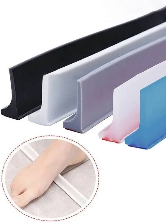 78 Inches Water Barrier for Sink, Shower Threshold Water Dam Barrier, Silicone Water-Blocking Self-Adhesive Shower Splash Guards for Bathtub Sink, Bathroom, Countertop