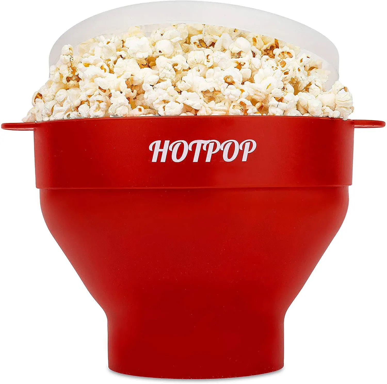 The Original Hotpop Microwave Popcorn Popper, Silicone Popcorn Maker, Collapsible Bowl BPA Free & Dishwasher Safe (Red)