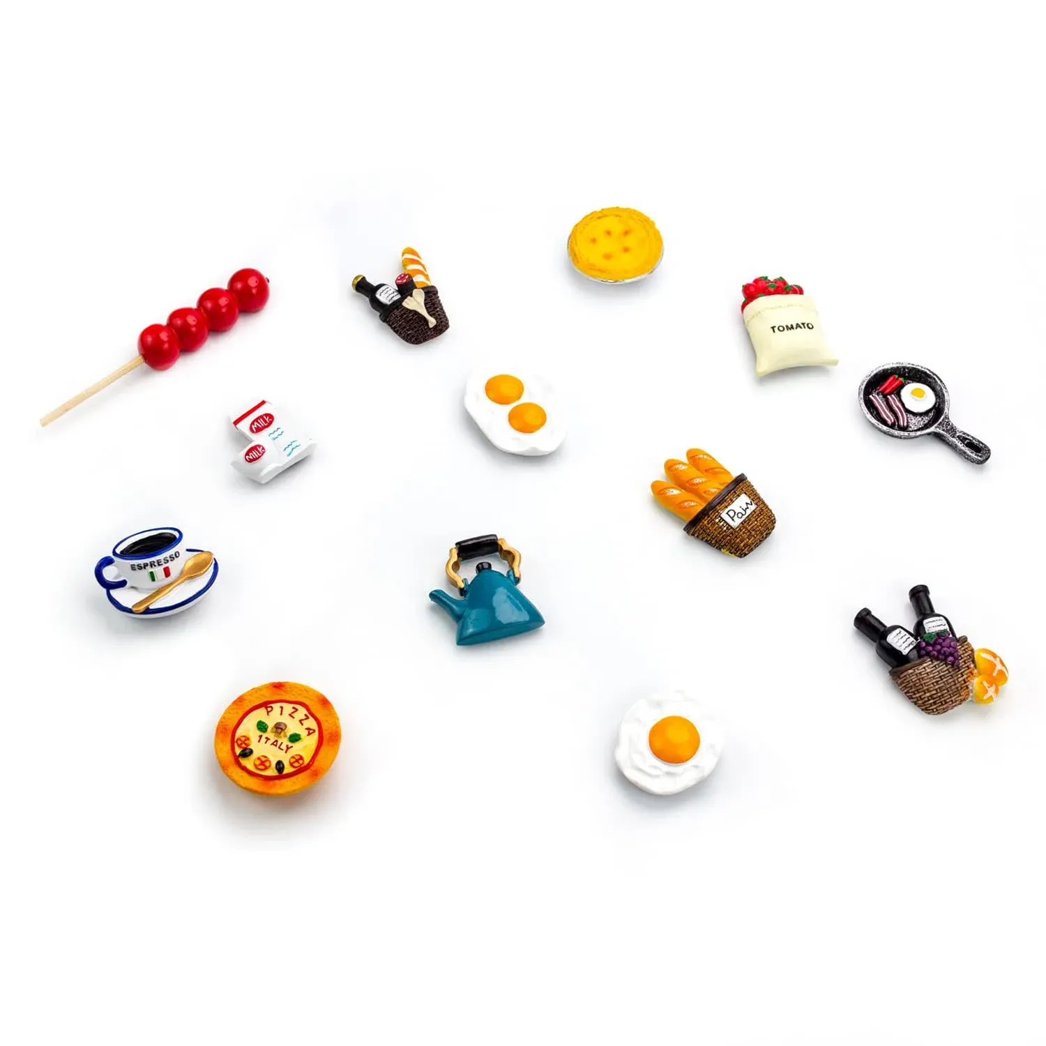 Kaukko 13pcs Mini Cute Refrigerator Magnets, 3D Simulation Food Refrigerator ...