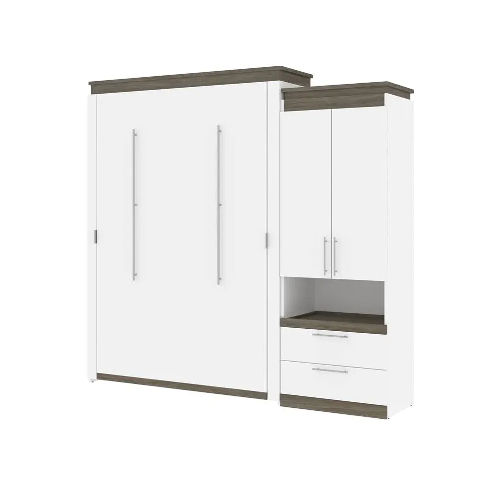 Bestar Orion Queen Murphy Bed and Storage Cabinet with Pull-Out Shelf (95W) in ...