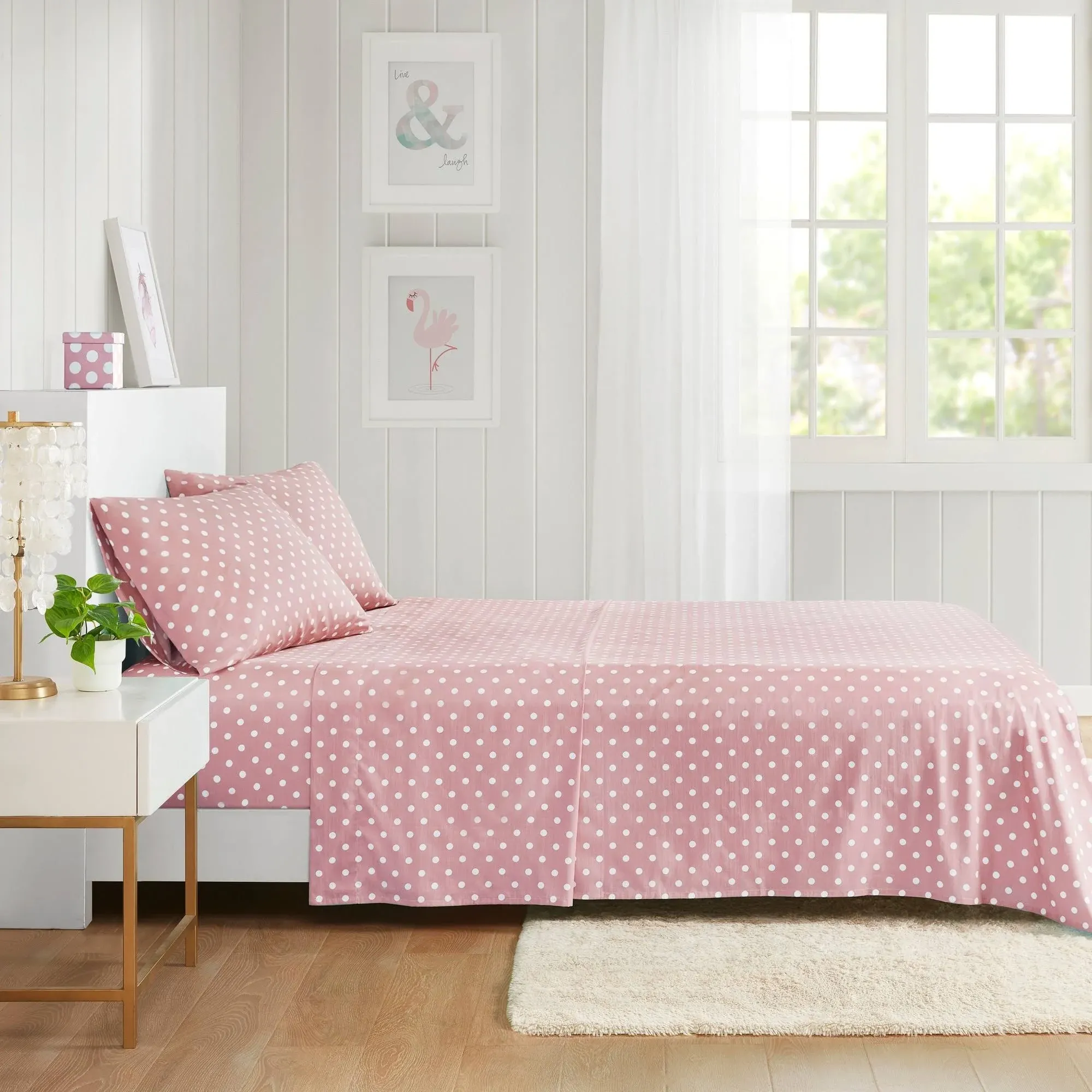 Polka Dot Cotton 3-Pc. Sheet Set, Twin