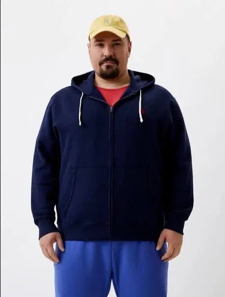 POLO RALPH LAUREN Men's RL Fleece Full-Zip Hoodie, Regular and Big & Tall Sizes (Navy 003 Red Pony, XX-Large Tall, 2XT)