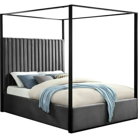 Jax Velvet King Size Canopy Bed