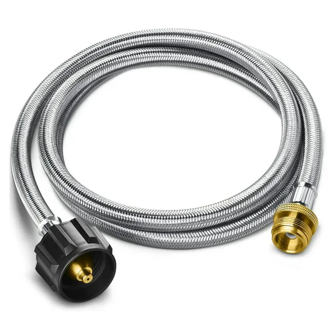 PatioGem Propane Hose, 5FT Propane Adapter 1lb to 20lb, Propane Tank Adapter, fit for Weber/Coleman/Blackstone Grill, Buddy Heater, Smoker, Griddle, Camping Stove, Fire Pit