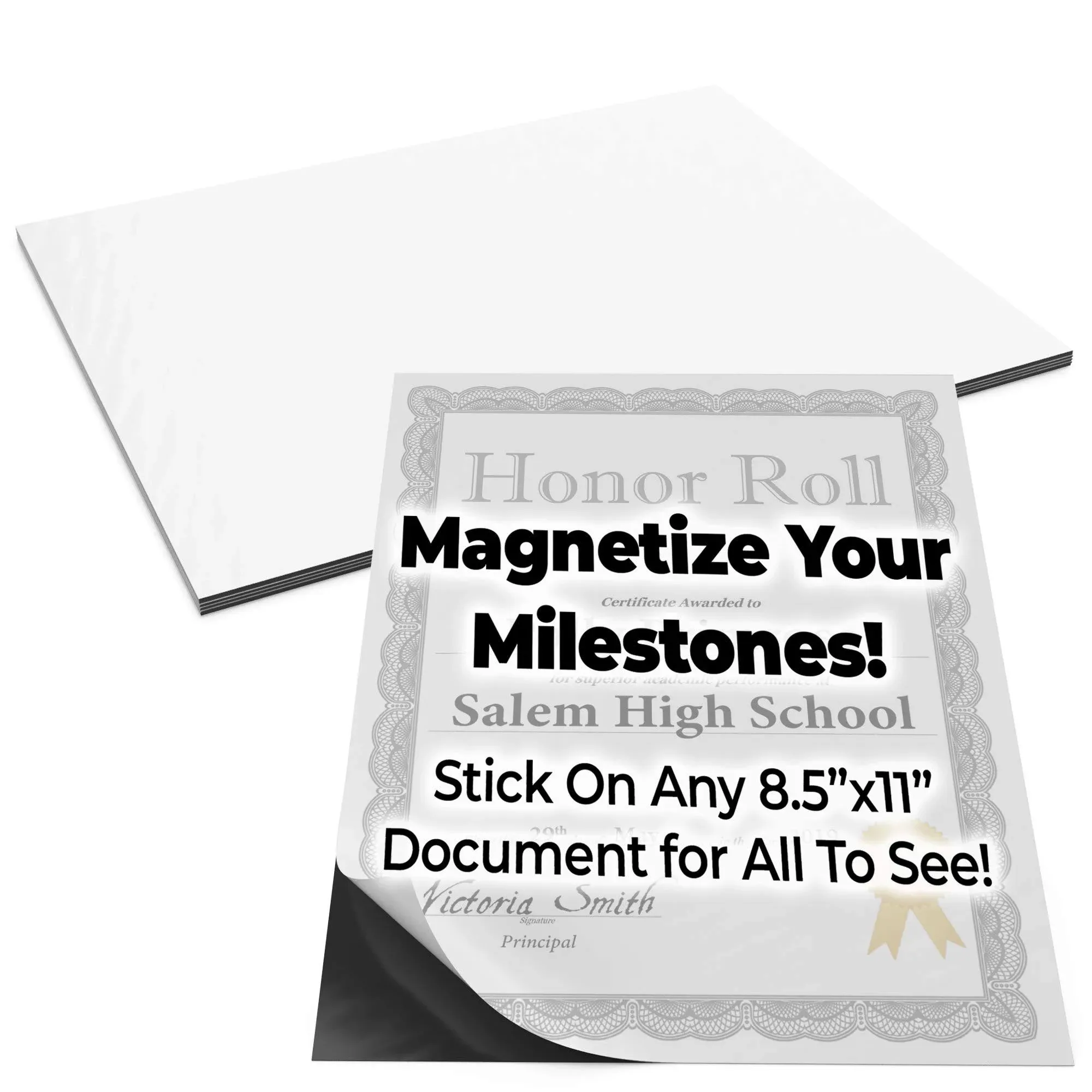 Magnetize Memories with 8x10 in Adhesive Photo Magnets 10 pack. Peel and Stick Magnetizers Turn School Crafts, Family Pictures or Kids Art Into Durable, Flexible Gifts. Custom Sheets for Fridge or Car