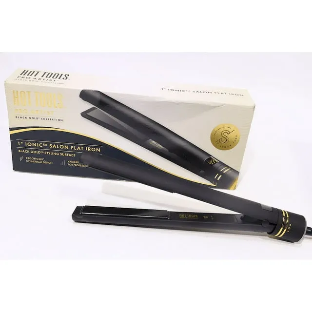 Hot Tools Black Gold Revolutionary Ionic Salon Flat Iron 1.25''