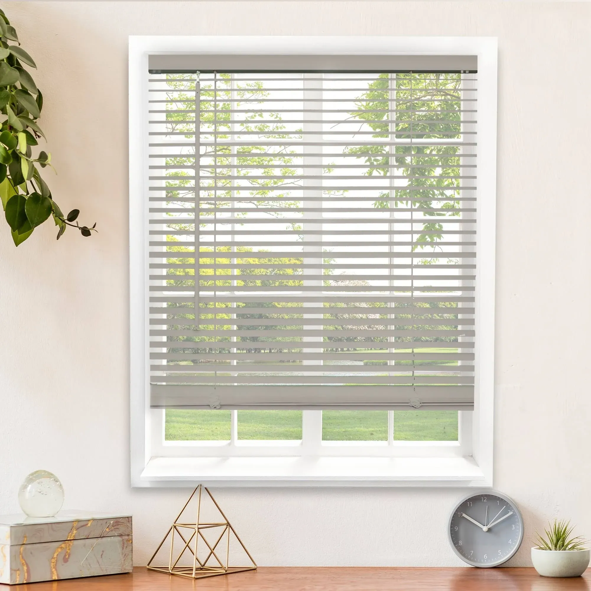 CHICOLOGY Blinds for Windows , Mini Blinds , Window Blinds , Door Blinds , Blinds & Shades , Camper Blinds , Mini Blinds for Windows , Horizontal Window Blinds , Gloss Gray, 24"W X 48"H