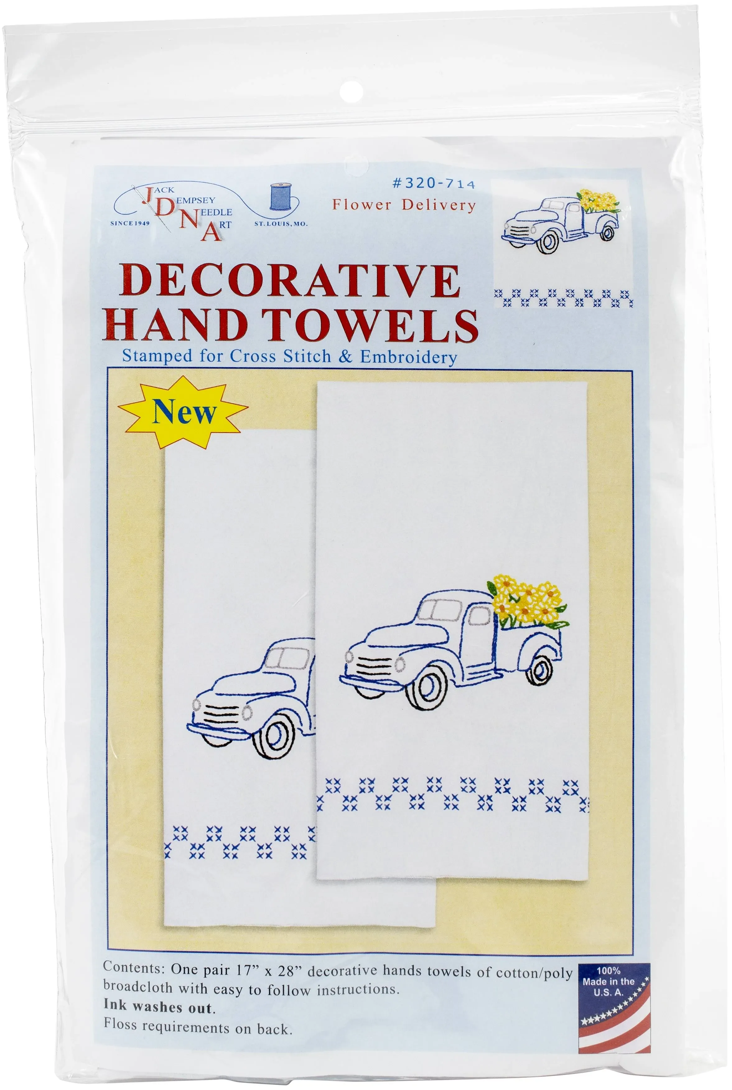 Flower Delivery Stamped Decorative Hand Towels Kit by Jack Dempsey