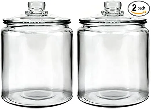 Heritage Hill Glass 0.5 Gallon Storage Jar Set Of 2