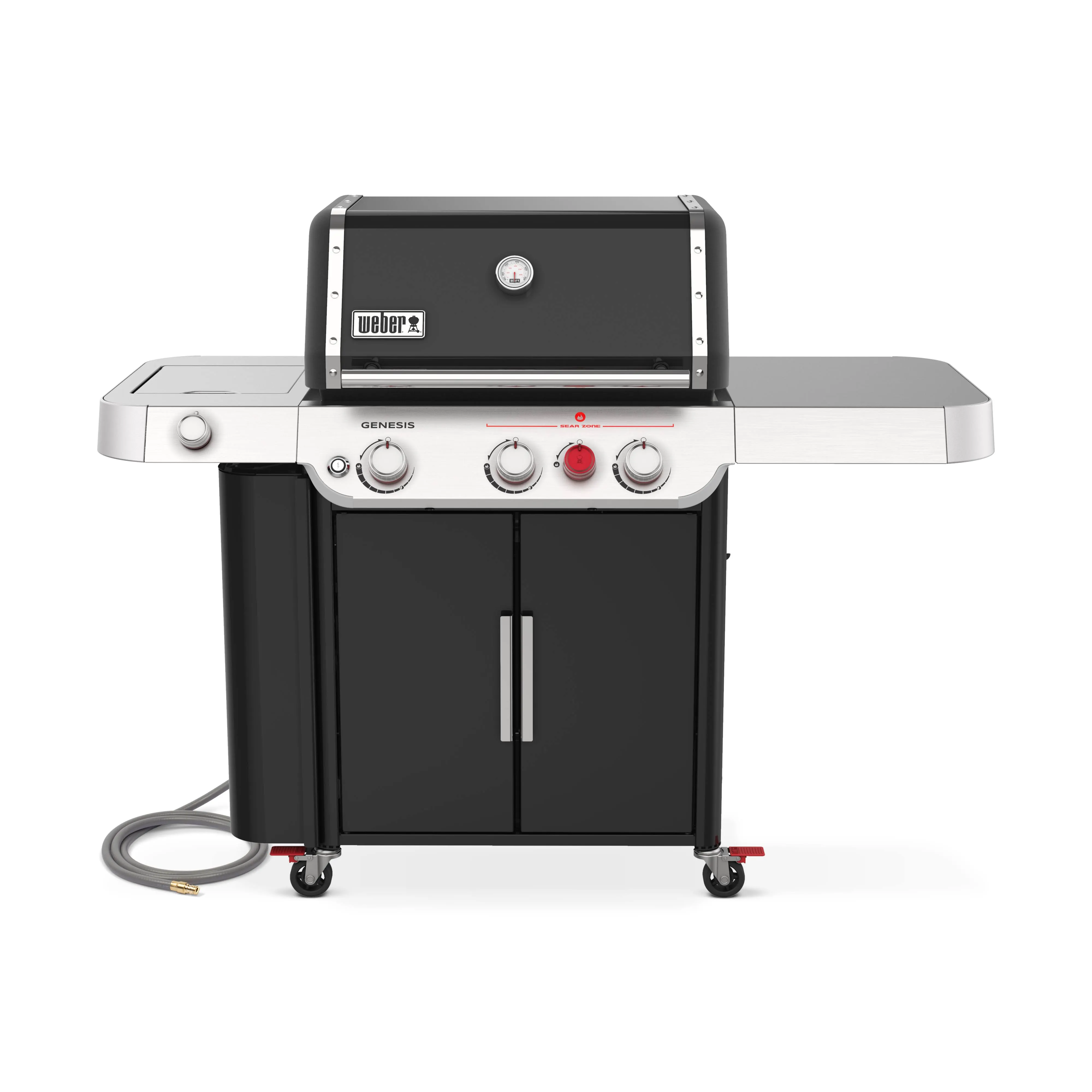 Weber Genesis E-335 3-Burner Natural Gas Grill in Black with Side Burner