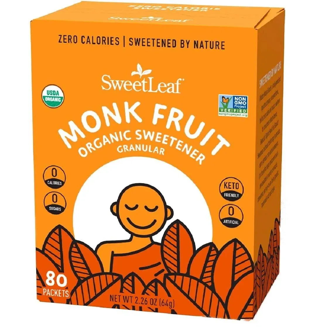 SweetLeaf Monk Fruit Organic Sweetener, Granular, 800g