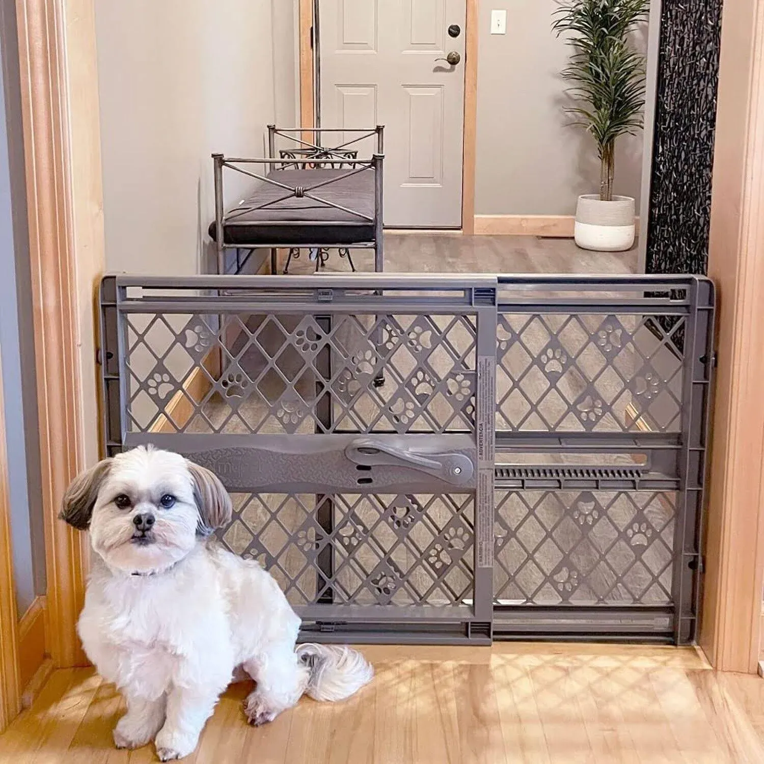 MyPet North States Paws Portable Pet Gate: 26-40" Wide. Pressure Mount. No Tools Needed. Made in USA. Dog Gate 23" Tall, Expandable, Durable