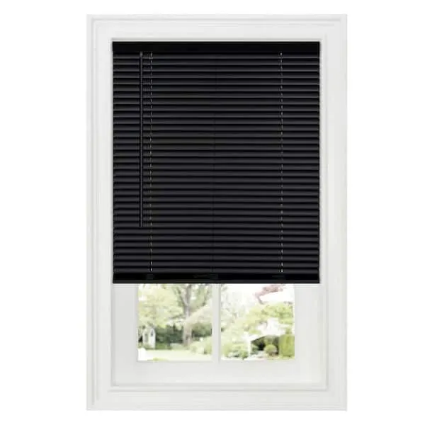 Achim Cordless GII Deluxe Sundown 1" Room Darkening Mini Blind, Black, 27 inch Wide