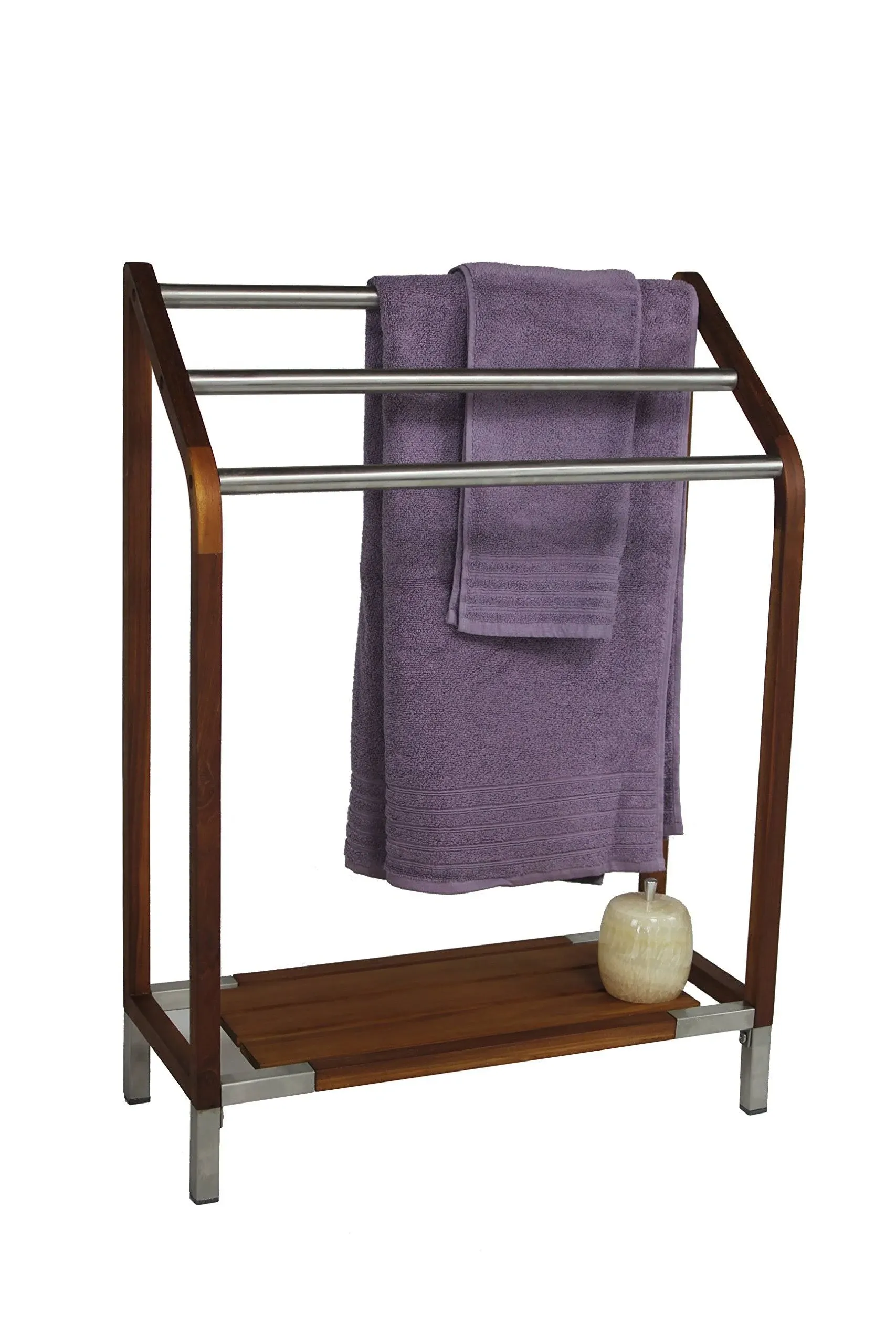 AquaTeak Sula Teak & Stainless Steel Towel Stand 