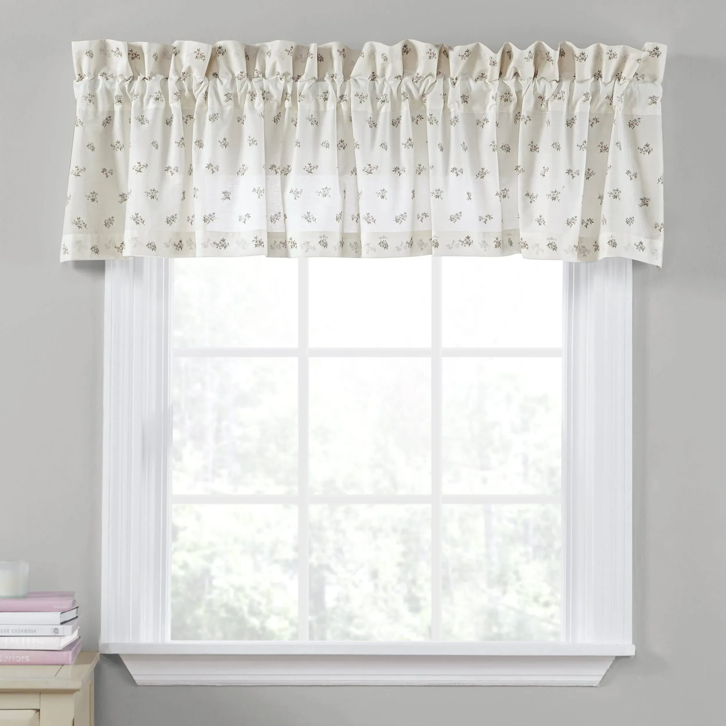 Laura Ashley Home - Valance, Stylish Floral Window Treatment, Chic Decorative Home Décor (Harper Sage, 86" x 15")