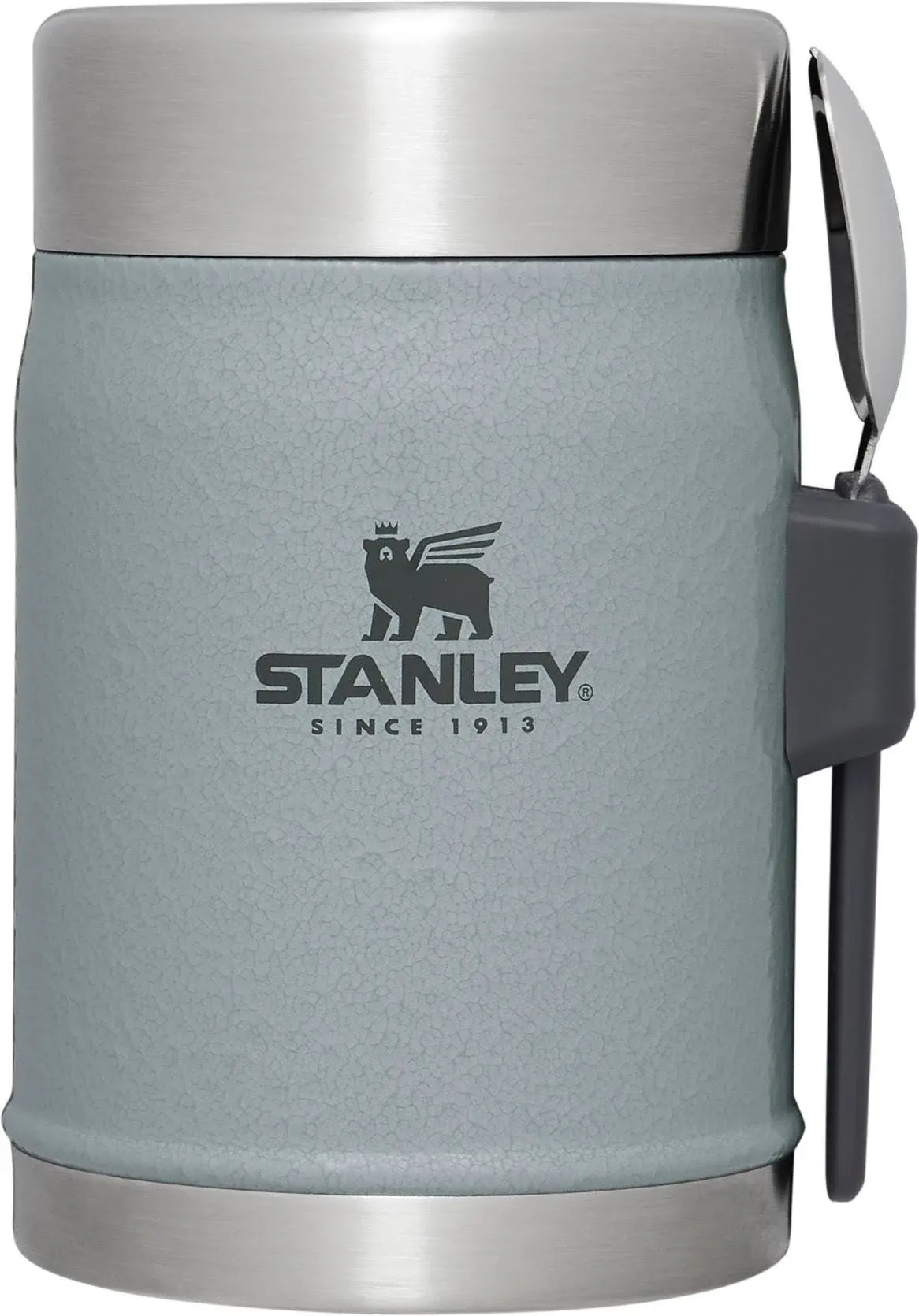 Stanley Classic Legendary Food Jar & Spork - 14 oz Hammertone Silver