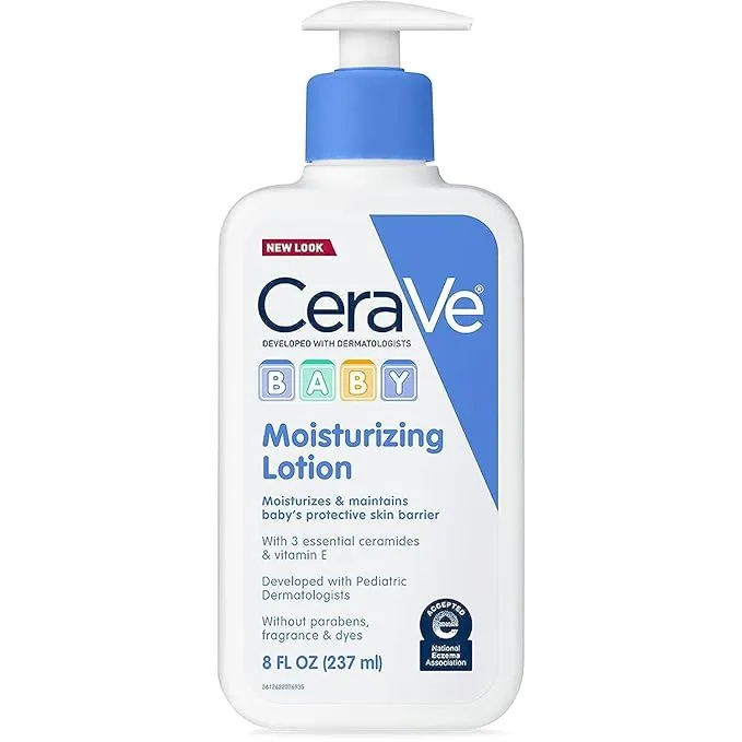 CeraVe Baby Lotion | Gentle Baby Skin Care with Ceramides, Niacinamide & Vitamin E | Fragrance, Paraben, Dye & Phthalates Free | Lightweight Baby