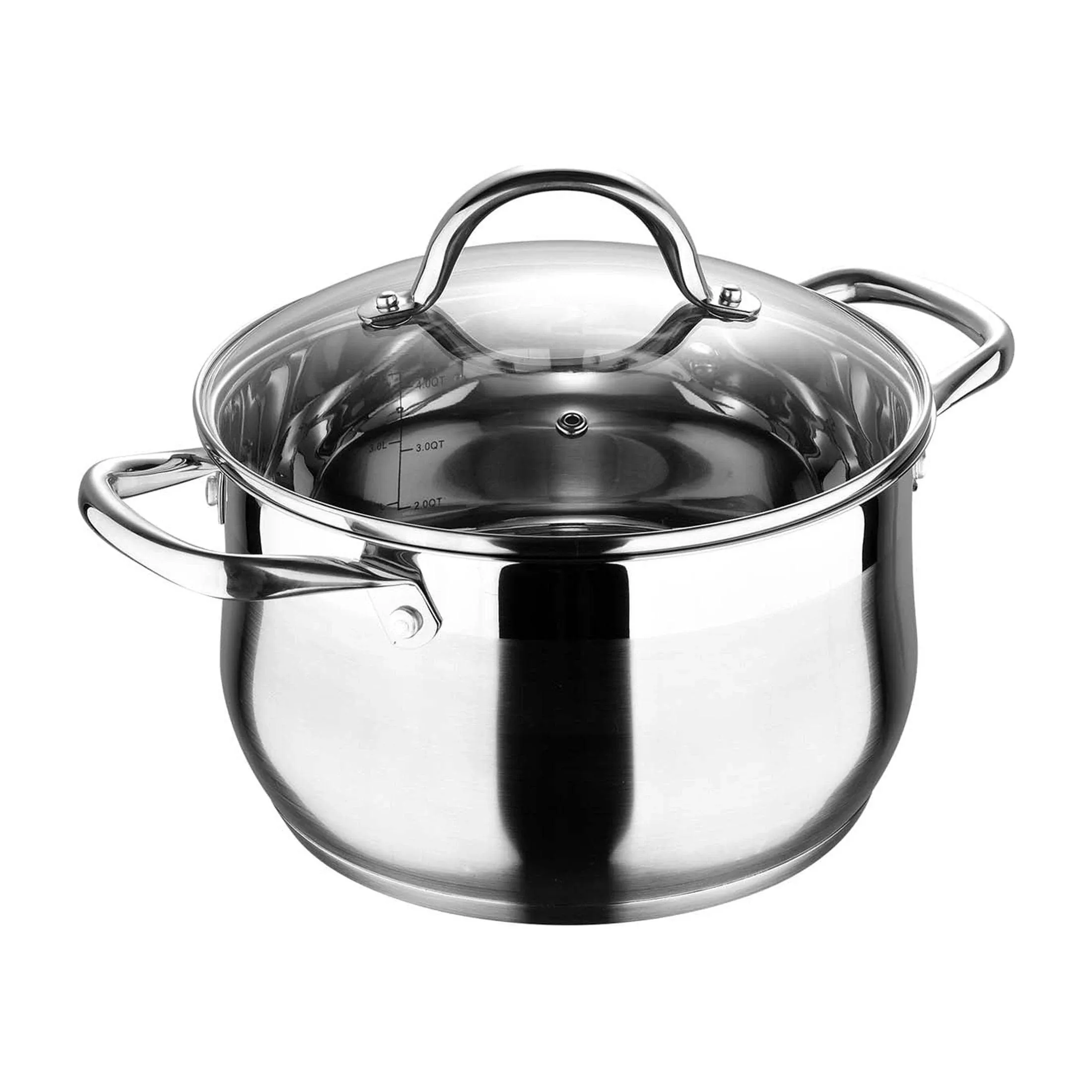 Gourmet by Bergner - 5 Qt Stainless Steel Dutch Oven with Vented Glass Lid, 5 ...