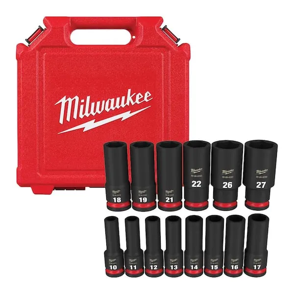 Milwaukee Electric Tool 14 Piece 1/2"" Drive Metric