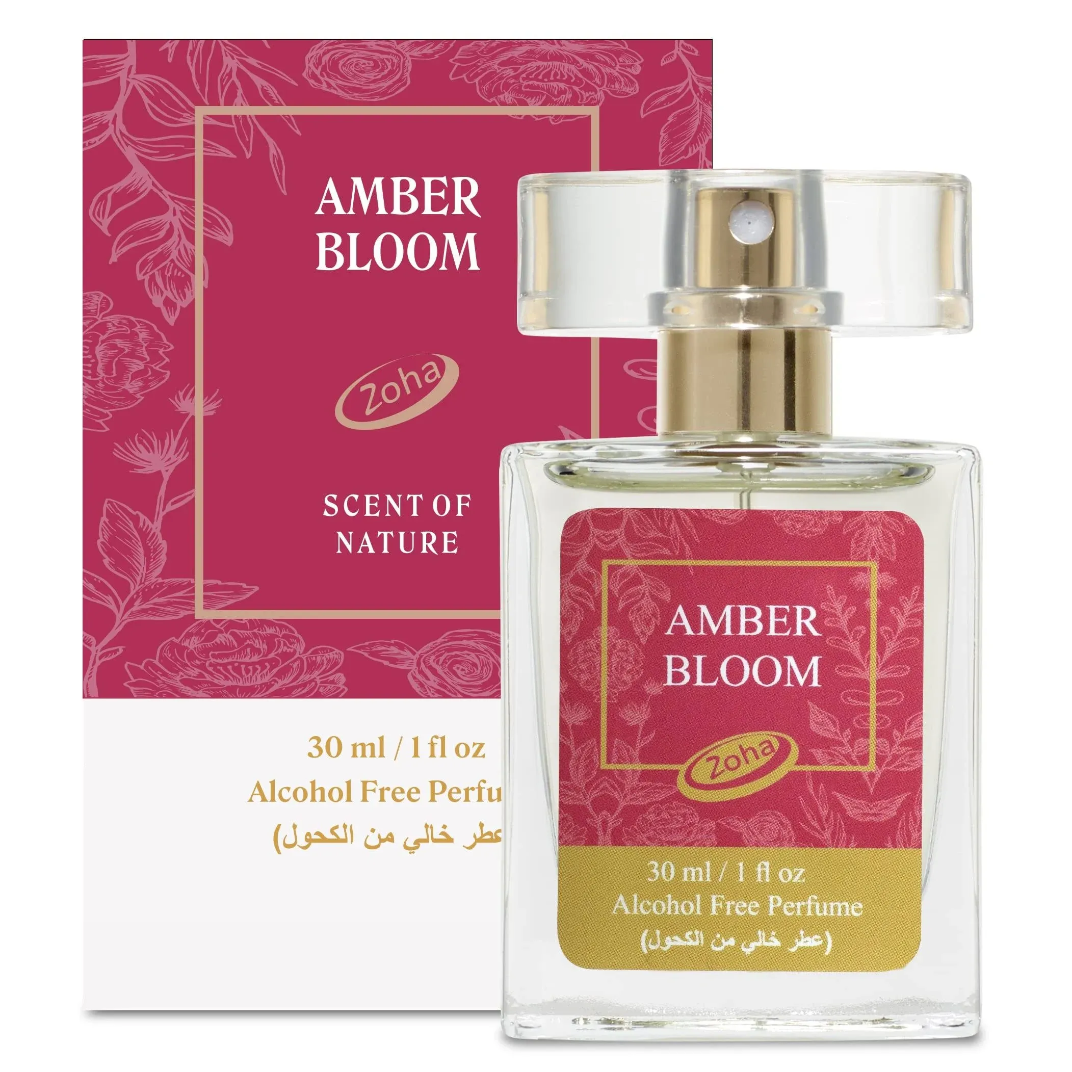 Zoha, Amber Bloom Perfume for Women and Men, Alcohol-Free Hypoallergenic Vegan Fragrance oil-mist