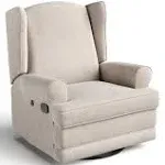 Storkcraft - Serenity Wingback Upholstered Recline Glider - Ivory