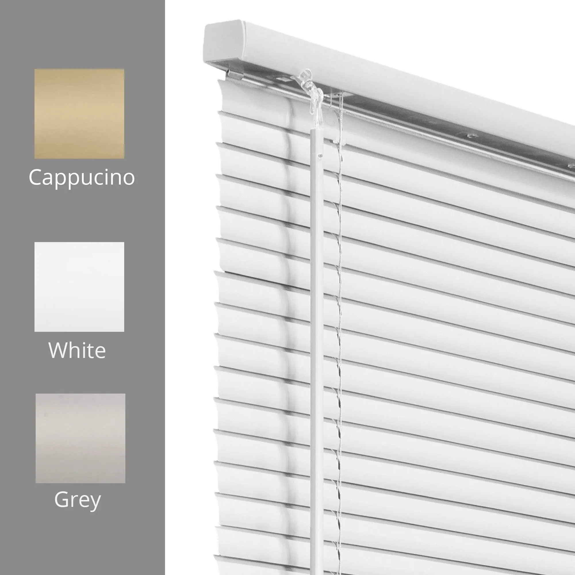 Chicology Cordless 1-Inch Vinyl Mini Blinds, Size: 32 inch x 48 inch, White