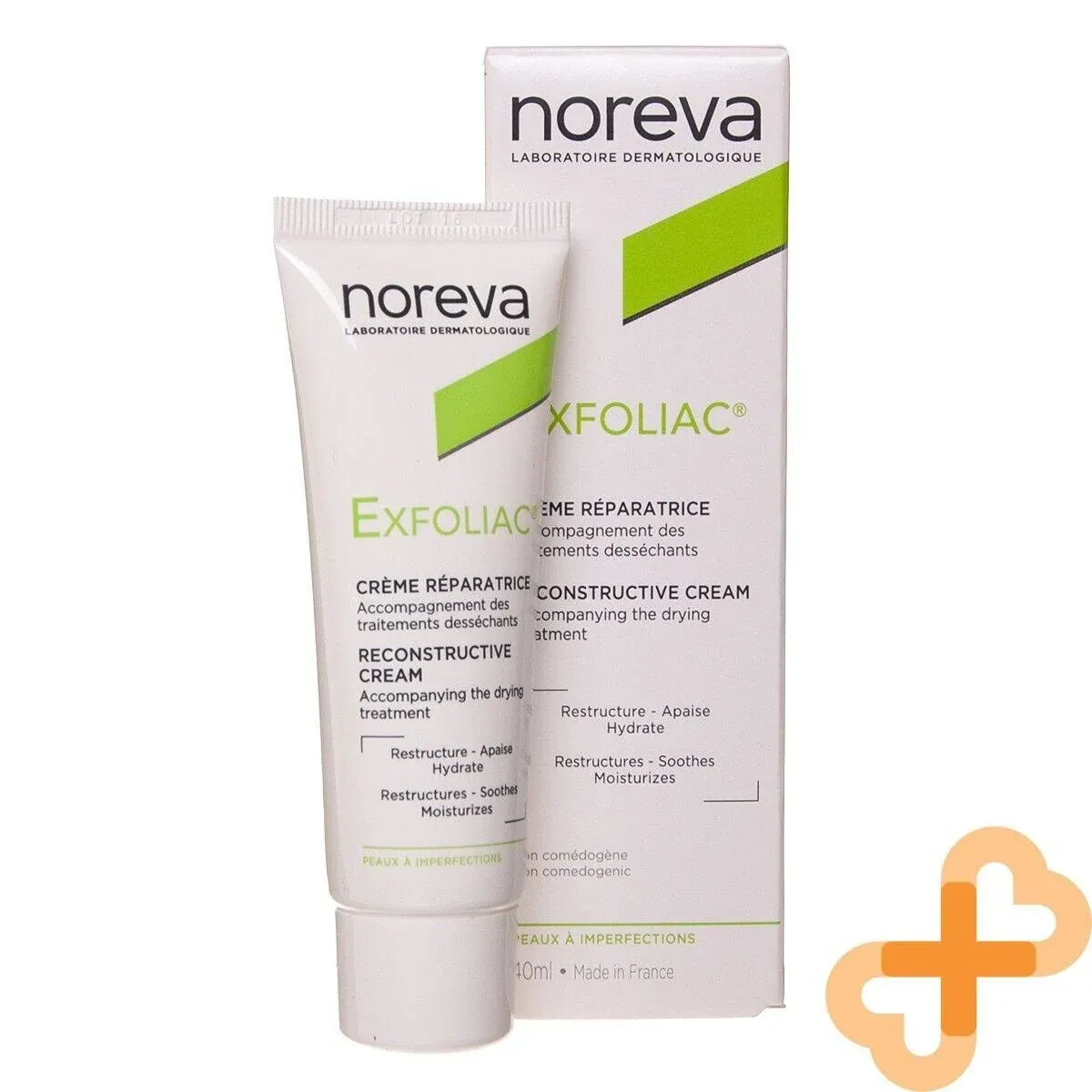 Noreva Repairing Cream, 40ml - Noreva Exfoliac Crema Riparatrice for Skin Exfoliation and Repairing Sensitive, Acne-prone Skin