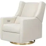 Babyletto Kiwi Electronic Recliner and Swivel Glider in Boucle with USB Port Ivory / Gold