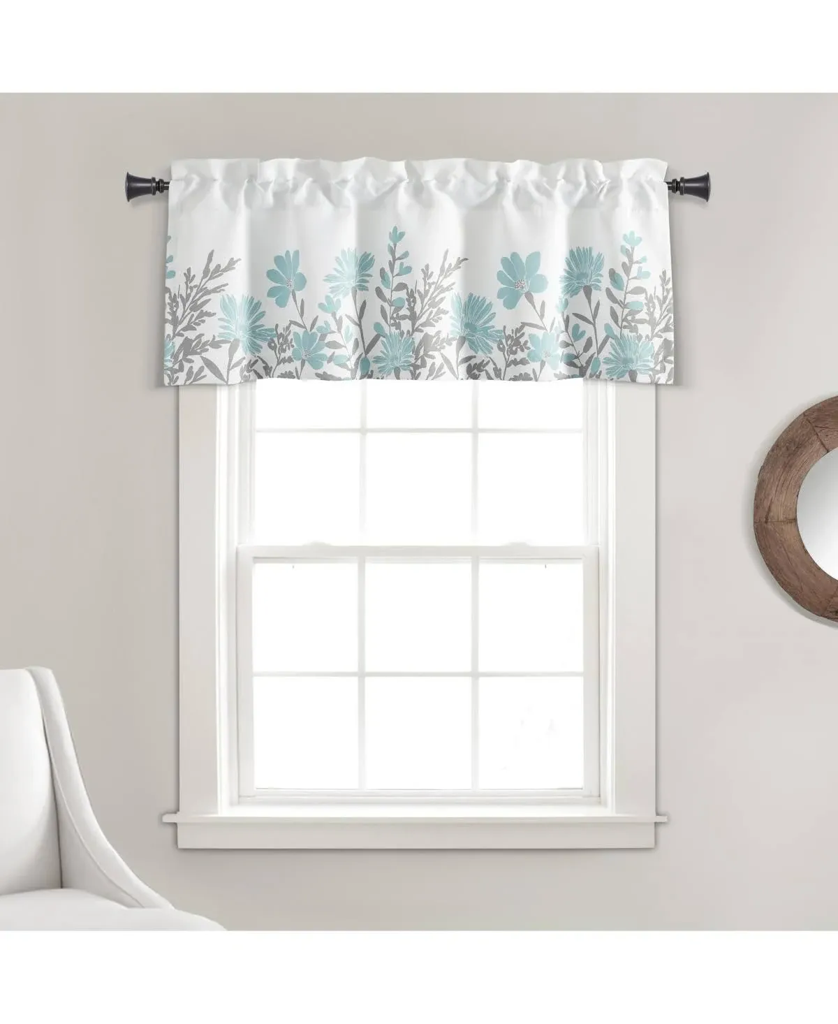 Lush Decor 18-in Blue Polyester Rod Pocket Valance Lowes.com