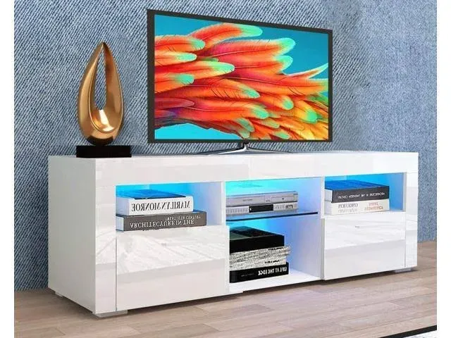 TV Stand for 60+ inch TV 50 55 65 70 inch with LED Lights and Storage Cabinet ...