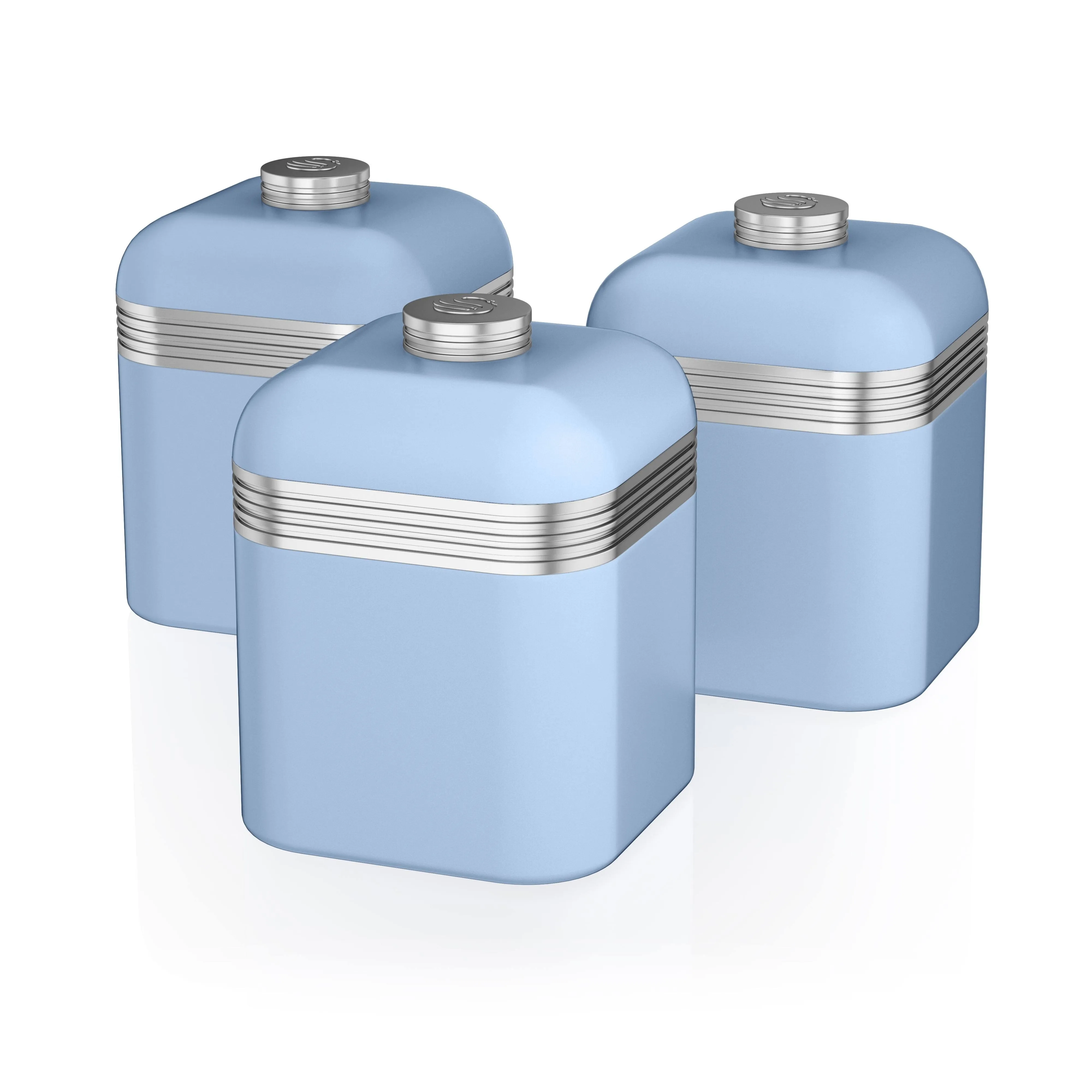 Swan Retro Cannisters Set of 3 Blue