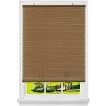 Solstice Grey Cordless Light Filtering Vinyl Roll-Up Blind with 1/4 in. Oval Slats 30 in. W x 72 in. L