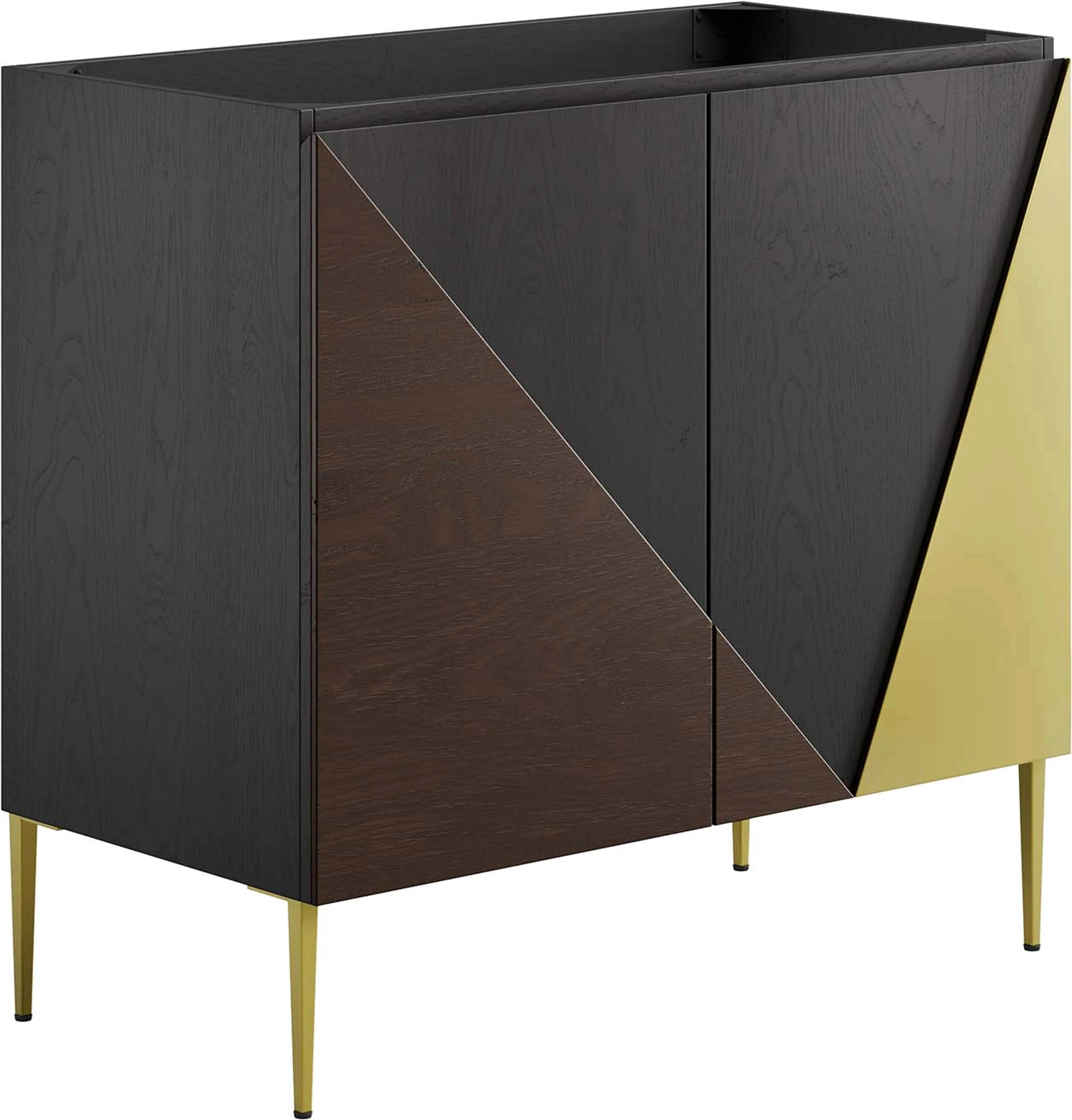 Modway EEI-6144-BLK-GLD Alchemist 36" Bathroom Vanity Cabinet (Sink Basin Not Included), Black Gold