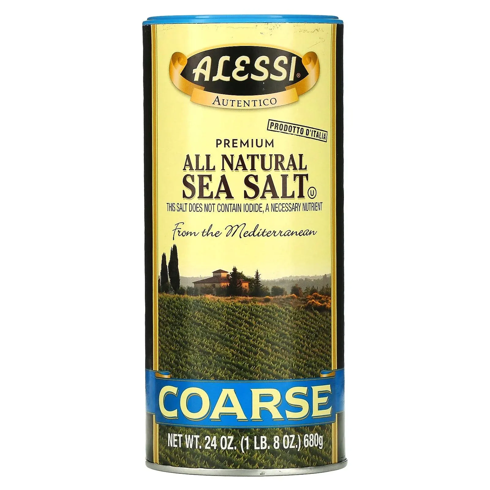 Alessi Premium All Natural Coarse Sea Salt, 24 Oz