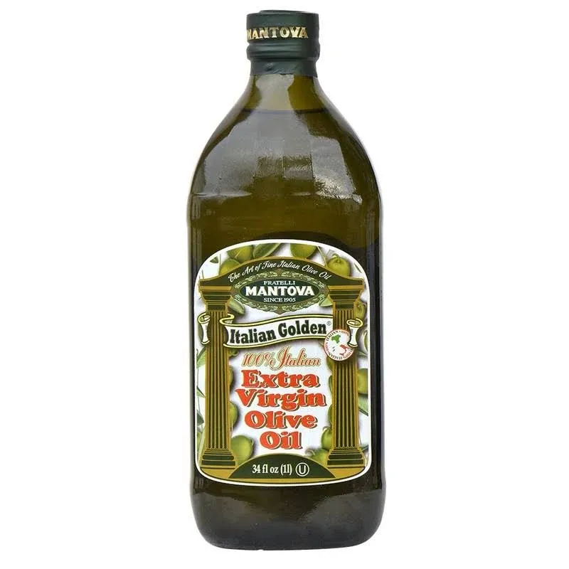 Mantova Golden Italian Extra Virgin Olive Oil, 34-Ounce Bottles