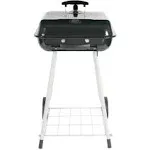 17.5" Square Steel Charcoal Grill with Wheels, Black