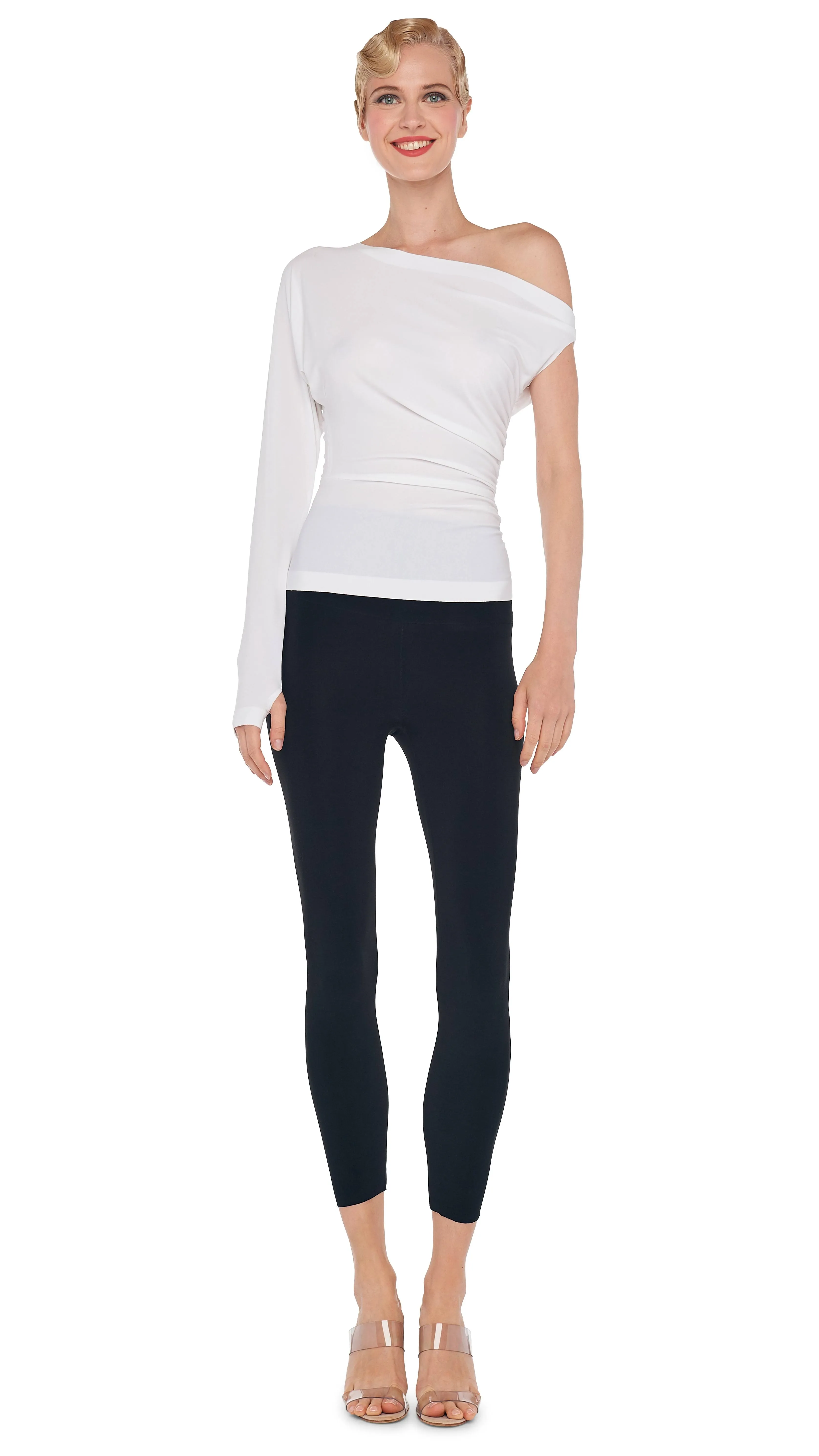 Cropped High-waist Leggings In Black